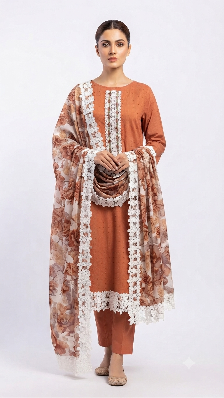cct7055_3 Pure Muslin Designer Suit CCT7055 - Image 1