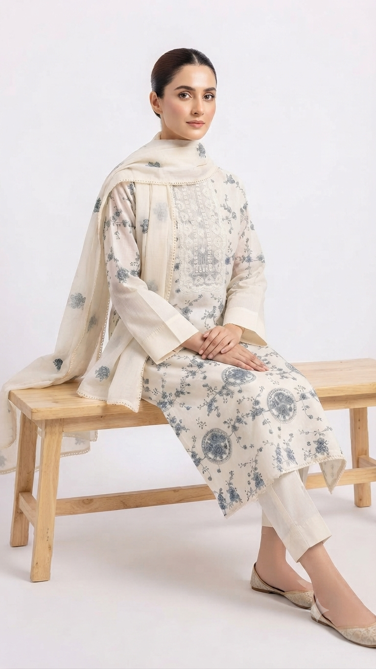 cct7118_6 Cotton Designer Embroidery Lace Suit CCT7118 - Image 1