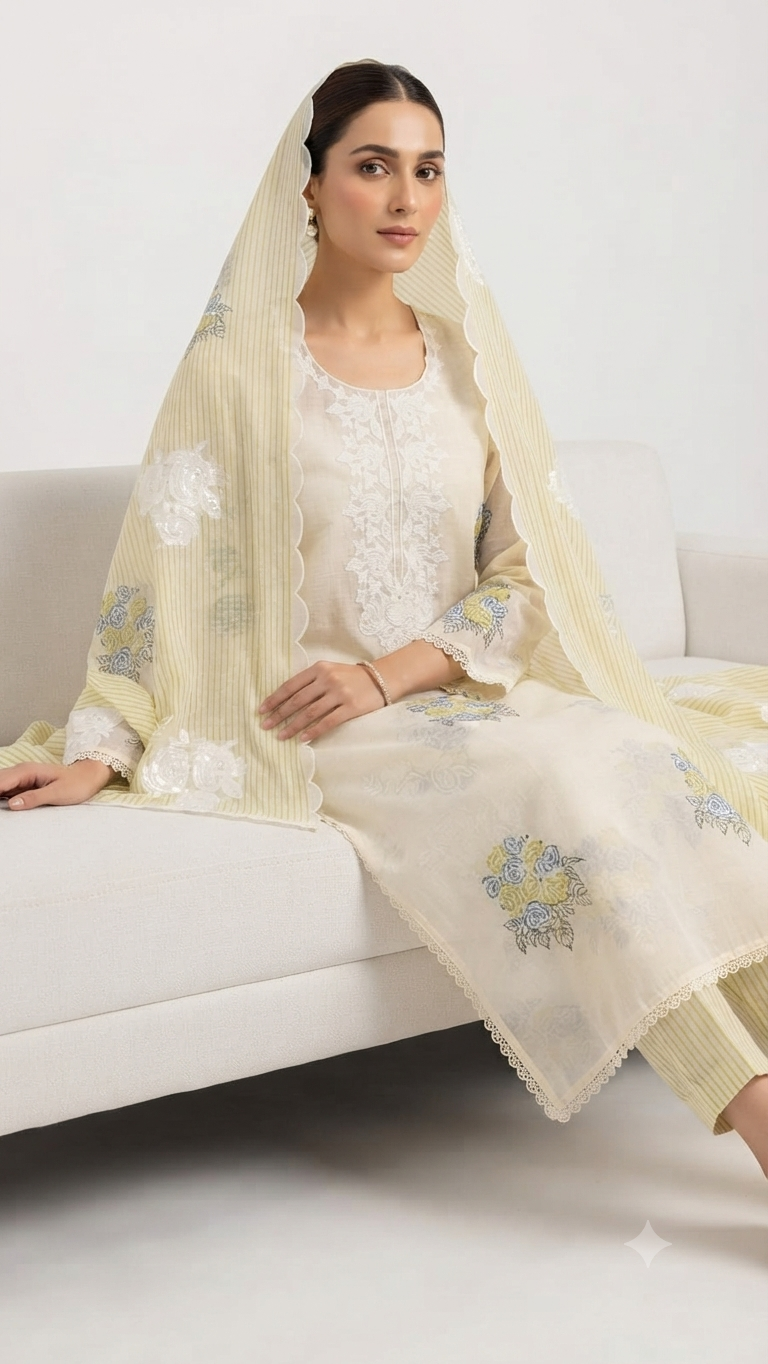 cct7200_8 Pure Mul Chanderi Designer Suit CCT7200 - Image 1