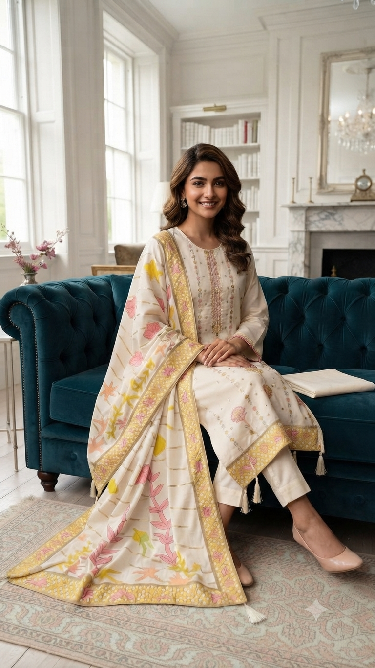 cct7423_2 Pure Cotton Designer Suit CCT7423 - Image 1